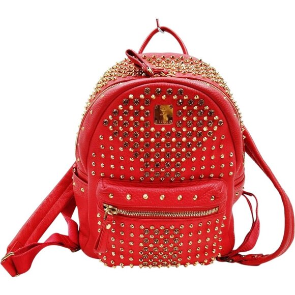 (L5) MCM Backpack Bag Bag Red Leather main image 7